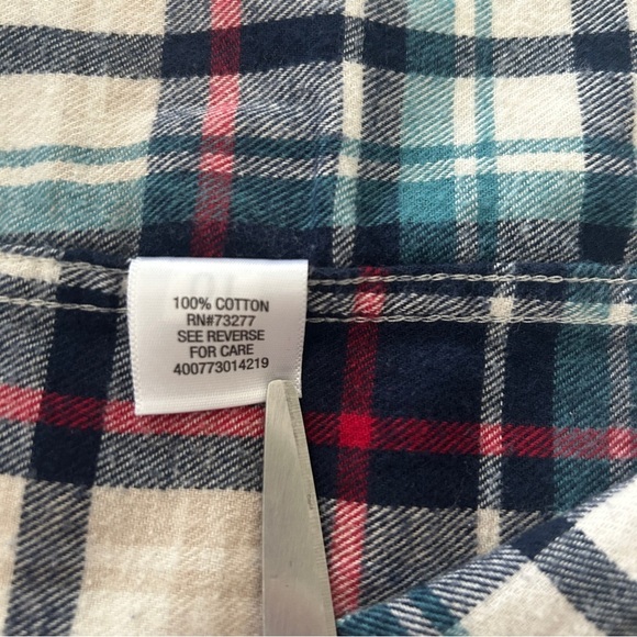 Sonoma Casual Button Down Shirt Red White and Blue Flannel Plaid Men size Small - Picture 14 of 14